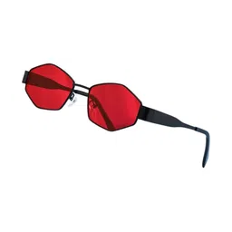 OUDI Unisex Red Lens & Black Oval Sunglasses with-picture-38