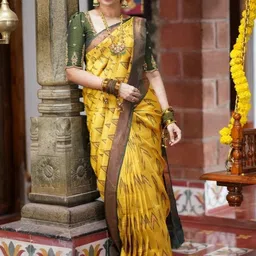 WOVENSTOCK Zari Pure Silk Handloom Kanjeevaram Saree image 3