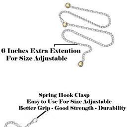 VAMA Silver-Plated Artificial Stones Studded Waist Chain Saree Accessories image 3