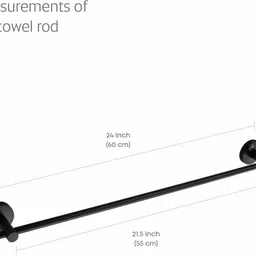 u-s-f bath accessories Towel Rod|Towel Hanger Towel Rod for Bathroom/Stand/Bathroom Accessories Black Towel Holder image 2