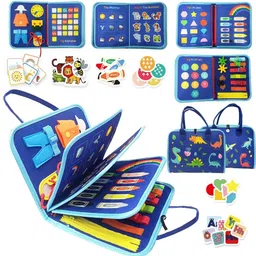 wembley Busy Board Activity Binder Interactive Sensory Educational Toy for Kids (Dino)-picture-37
