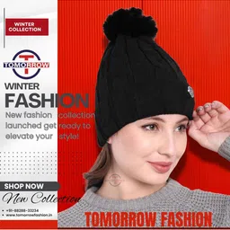 Tomorrow Fashion Unisex Multicoloured Wool Caps image 2