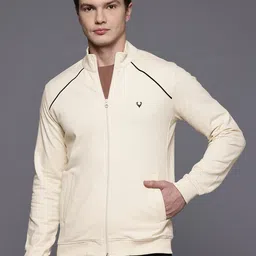 Allen Solly Mock Collar Front-Open Fleece Sweatshirt-picture-15