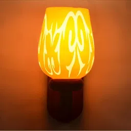 1ST TIME Orange & Orange Printed Wood Abstract Shaped Shaped Wall Lamp-picture-21