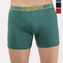 Sporto by Macho Men Pack Of 4 Mid Rise Cotton Trunks-picture-26