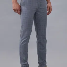 GIORDANO Men Checked Slim Fit Chinos Trousers-picture-14