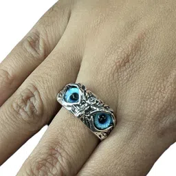 Teeragaj Stainless Steel Owl Eye Shaped Ring-image-18