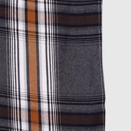 CHUNMUN Boys Spread Collar Windowpane Checked Cotton Casual Shirt image 2