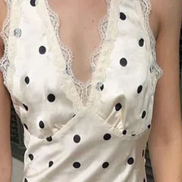 LULU & SKY Polka Dot Print Halter Neck Fit & Flare Dress image 3