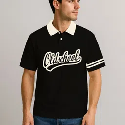 culish Men Typography Printed Polo Collar Cotton T-shirt-picture-43