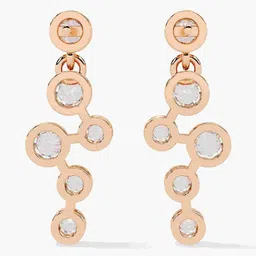 VALANOVA Hallmarked 14 Kt Gold Diamond Studded Earrings- 1.63 g image 5