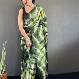 HERE&NOW Tie and Dye Zari Pure Georgette Saree image 3