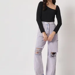 R.Code by The Roadster Life Co. Women Flared High-Rise Highly Distressed Jeans image 2