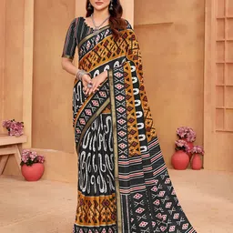 Munir Zari Pure Cotton Ikat Saree-image-65