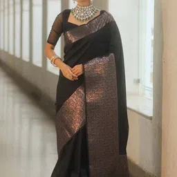 FASHIONIZO Woven Design Zari Banarasi Saree image 2