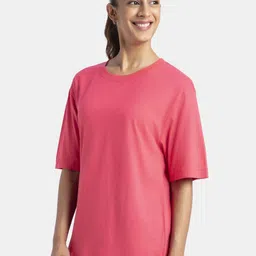 Jockey Super Combed Cotton Solid Oversized T-shirt with Drop Shoulder Styling -A156 image 3