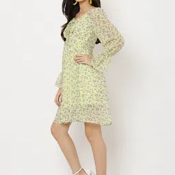 MUMRAA Floral Print Flared Sleeve Fit & Flare Dress image 5