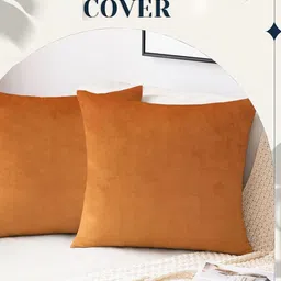 IVAZA Orange Set of 3 Velvet Square Cushion Covers image 4