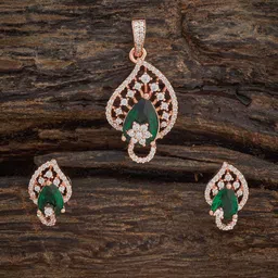 Kushal's Fashion Jewellery Rose Gold-Plated Cubic Zirconia-Jewellery Set-picture-22