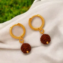 Magnificent Rudraksh Drop Earrings Alloy Drops & Danglers-image-5