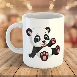 soulfox Cute Baby Panda Printed Coffee-White Funny,375ml Tea Cup Gift for Kids, Brother Ceramic Coffee Mug-picture-13