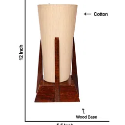 new era Multicolour Cotton Table Lamp With Wood Base image 4