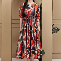 starword Women Fit and Flare Red Maxi/Full Length Dress-picture-11