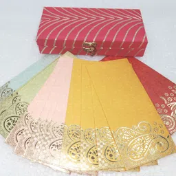 dazzzled by pihu Handmade GotaPatti Box & Double Paisley Shagan Envelopes-picture-43