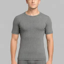 Lux Cozi Ribbed Round Neck Short Sleeves Cotton Thermal Tops-picture-31