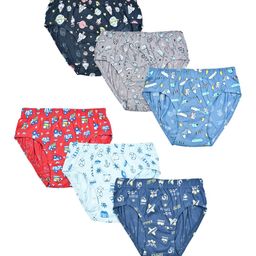 Revvo Junior Pack Of 6 Boys Printed Pure Cotton Basic Briefs RJF-604-picture-24