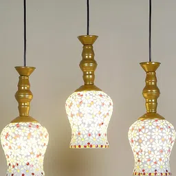 Deco Home Gold-Toned Metal Ceiling Lamp image 5