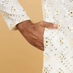 Twamev Men Woven Design Woven Design Kurta with Churidar image 5