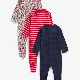 mothercare Girls Pack of 3 Printed Sleepsuit image 4