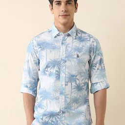 U.S. Polo Assn. Men Classic Fit Spread Collar Floral Printed Cotton Casual Shirt-image-20