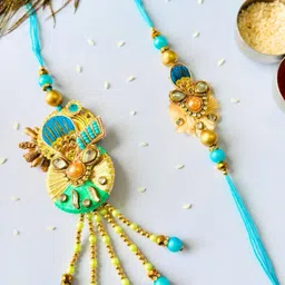 Tipsy closet Beaded Bhaiya Bhabhi Rakhi image 2