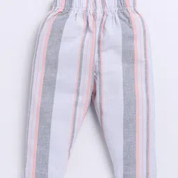 Clt.s Kids Striped Mandarin Collar Pure Cotton Night Suit image 2