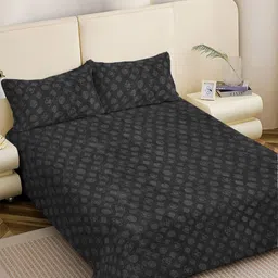 Myntra Elegant Homes Grey & White Printed Woollen 300 TC King Bedsheet Set 2.5 m x 2.25 m image 5