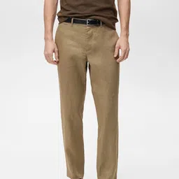 MANGO MAN Slim Fit Linen Trousers-picture-33