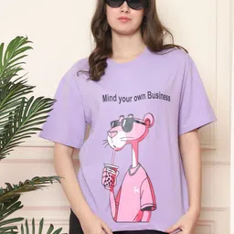 Metronaut Women Graphic Printed Round Neck Cotton Oversized T-shirt-image-46