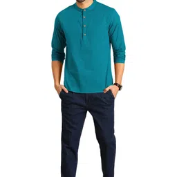 granthy Men Solid Slim Fit Full Sleeve Kurta image 5