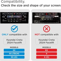 spartan shield Screen Guard for HYUNDAI CRETA 2024 FACELIFT || DUAL FULL TOUCHSCREEN INFOTAINMENT + AC Panel Matte Guard | SX SXTech SXO Anti Scratch Car Display Accessories [Not Tempered Glass] image 2