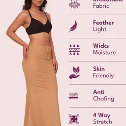Munns & Mars Slim-Fit 4 Way Stretch Skin Friendly Fishcut Saree Shapewear image 4