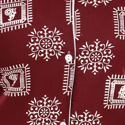 shopping world Women Shirt & Pyjama set Maroon Printed image 5
