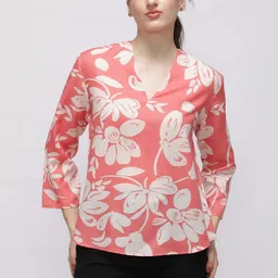 IDK Women Floral Print V-neck Regular Sleeves Top-picture-11