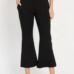 Camey Women Relaxed Flared Easy Wash Trousers-image-8