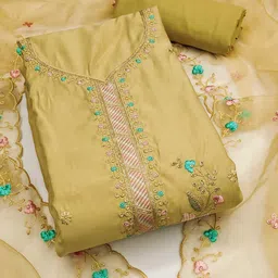 KALINI Embroidered Pure Cotton Unstitched Dress Material-picture-27