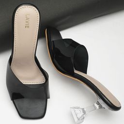 lavie Women Black Colour Open Toe Fancy Glass Heels-picture-26