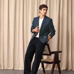 Mr Bowerbird Tailored Fit Single Breasted Linen Cotton Casual Blazer image 4