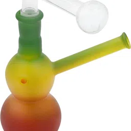 vyxoo 6 Inch 2PEC Burner Rasta Glass Smoking Beer Bong Funnel-picture-15