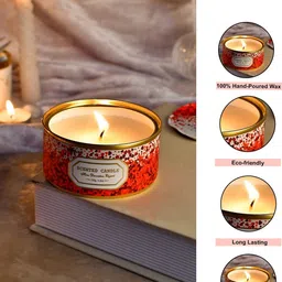 Myntra Elegant Homes Red & Red 1 pieces Jar Candle image 4